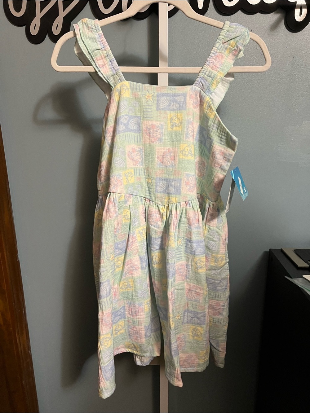 Disney Little Mermaid Pastel Tank Smocked Sun Dress NWT